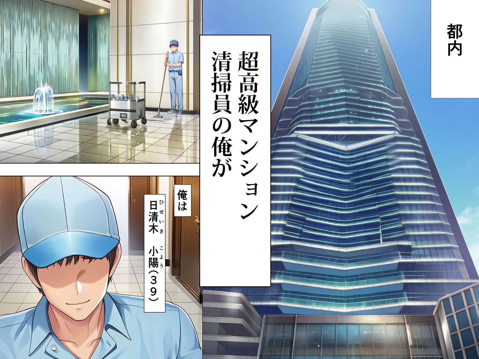 超高級マンション清掃員の俺、仕事ついでにハイスペ美人居住者たちの愚痴を聞いていたら完全合意の中出しハーレム生活を送ってしまう（夜あくび小隊）エロ同人1